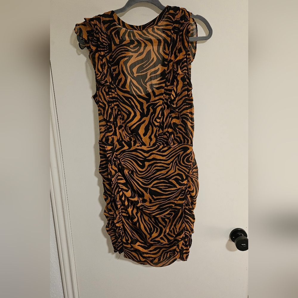 Zebra Print Sleeveless Dress